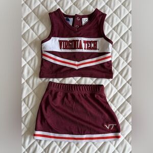 Virginia Tech Baby Toddler Cheerleader Outfit 12 Months NCAA Hokies Cheer Set